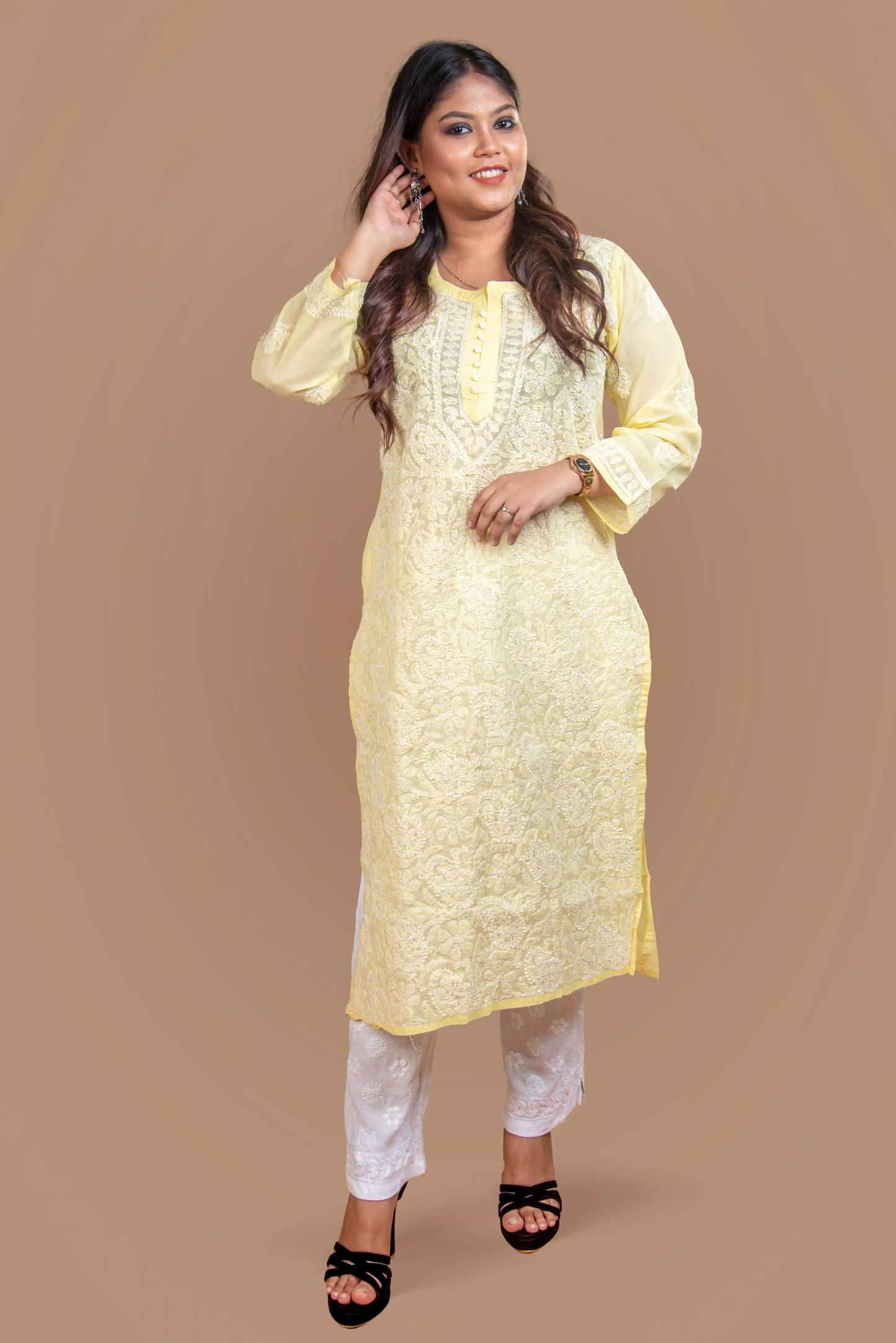 Cotton jaal Kurti