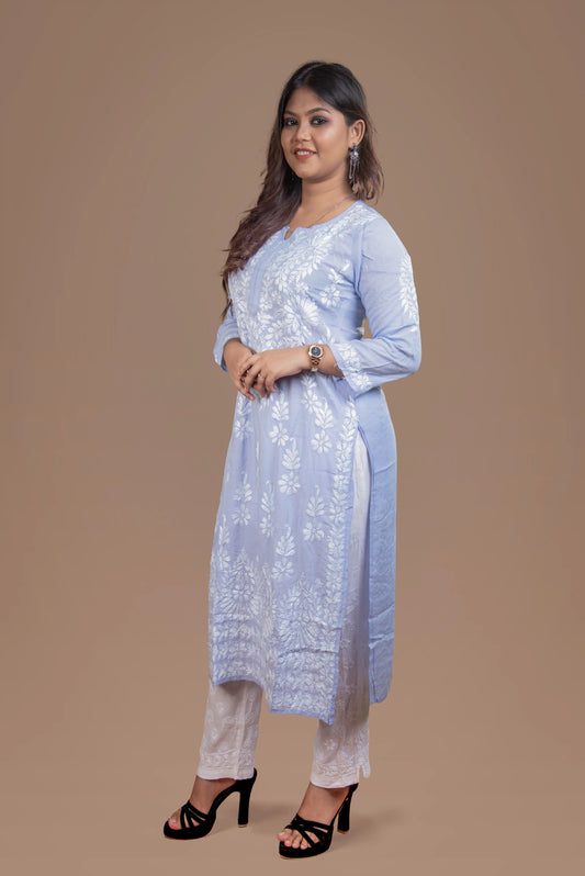 Lavender Chikankari Kurti
