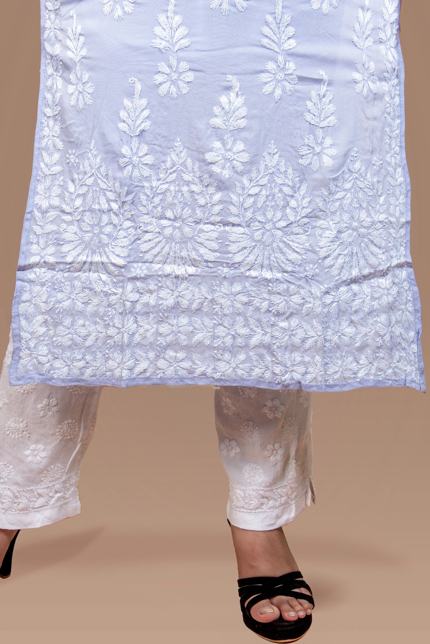 Lavender Chikankari Kurti