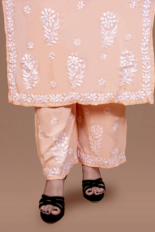 Cream Chikankari Kurta Set