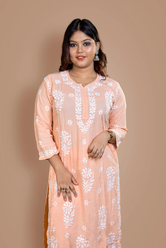 Cream Chikankari Kurta Set