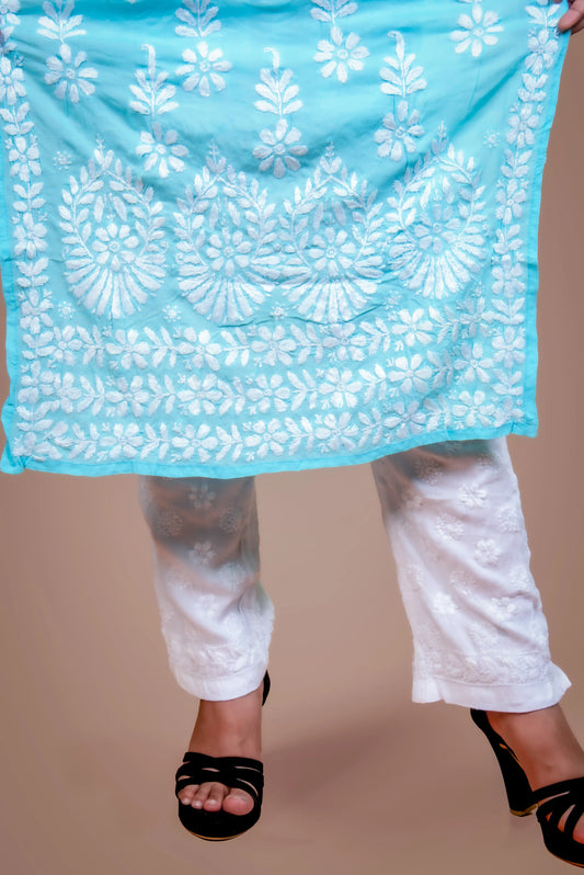 Sky Blue Chikankari Kurti
