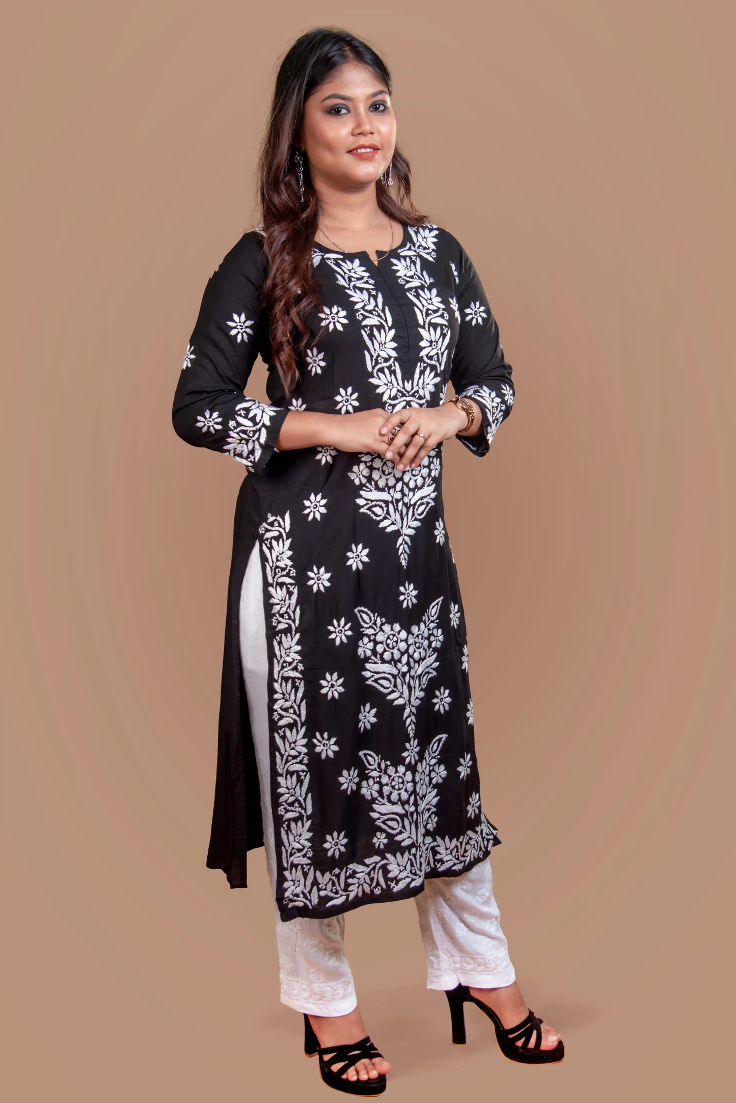 Black Chikankari Kurti