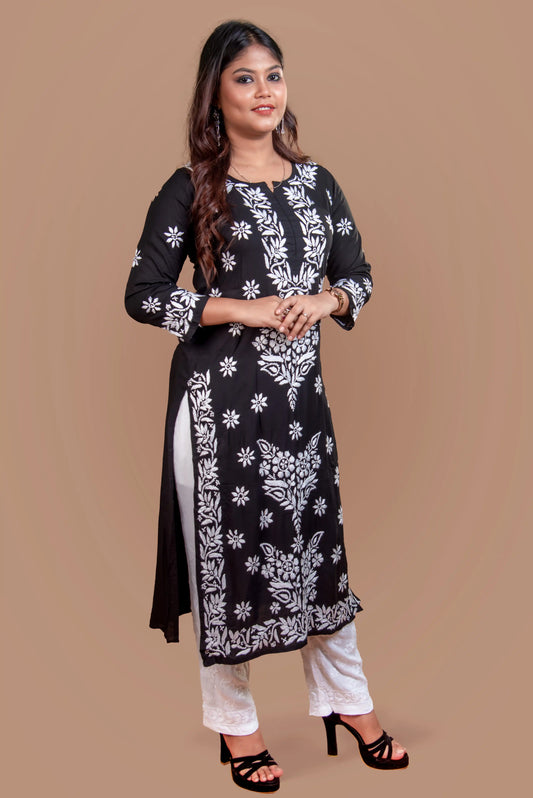 Black Chikankari Kurti