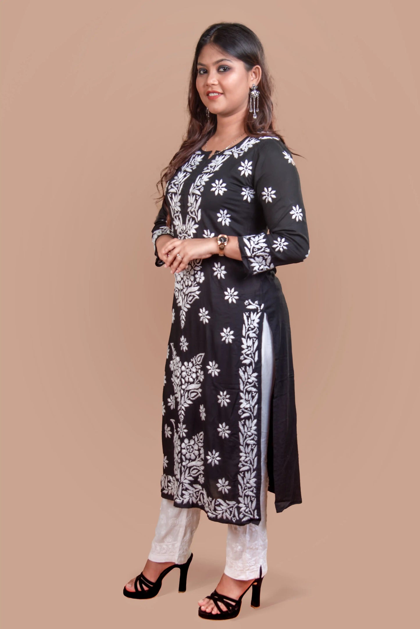 Black Chikankari Kurti