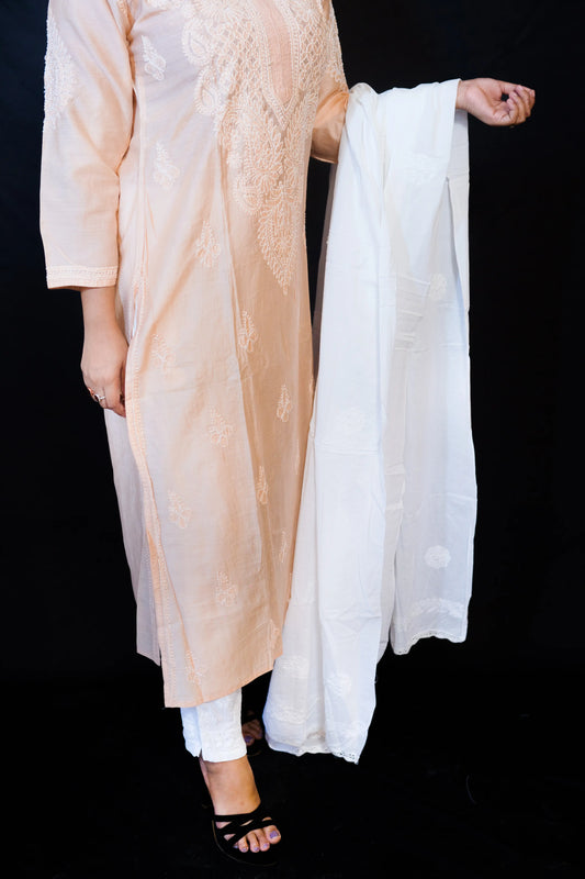 Silk Chikankari Kurti
