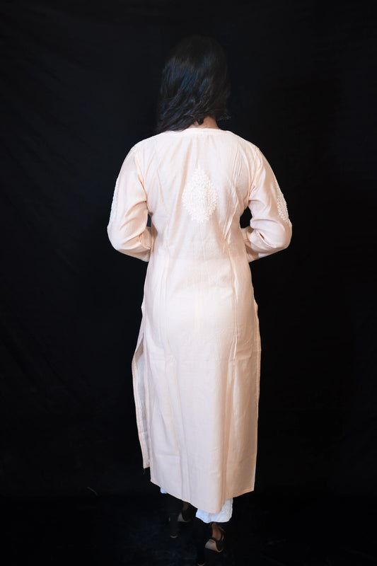 Silk Chikankari Kurti