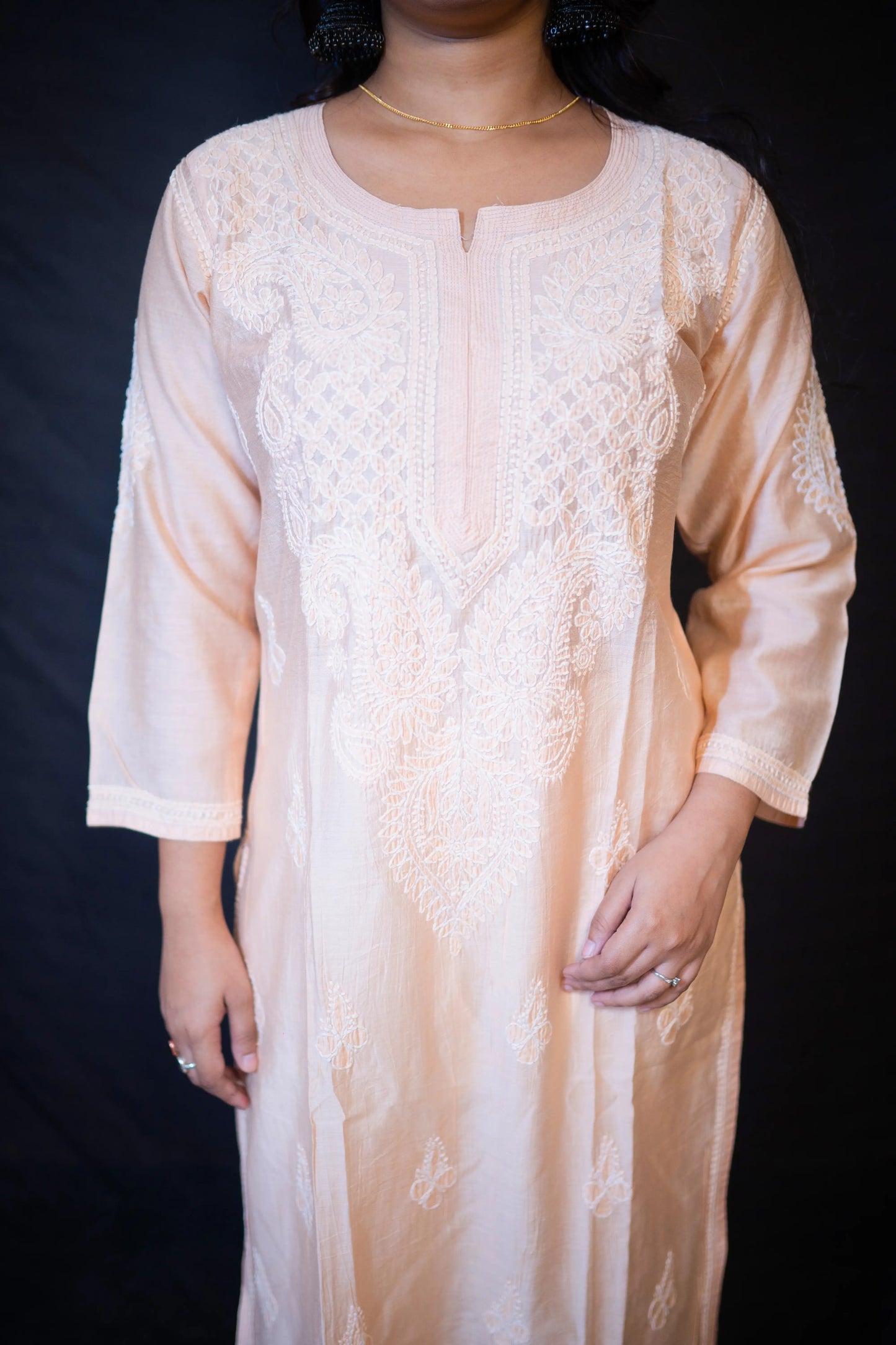Silk Chikankari Kurti